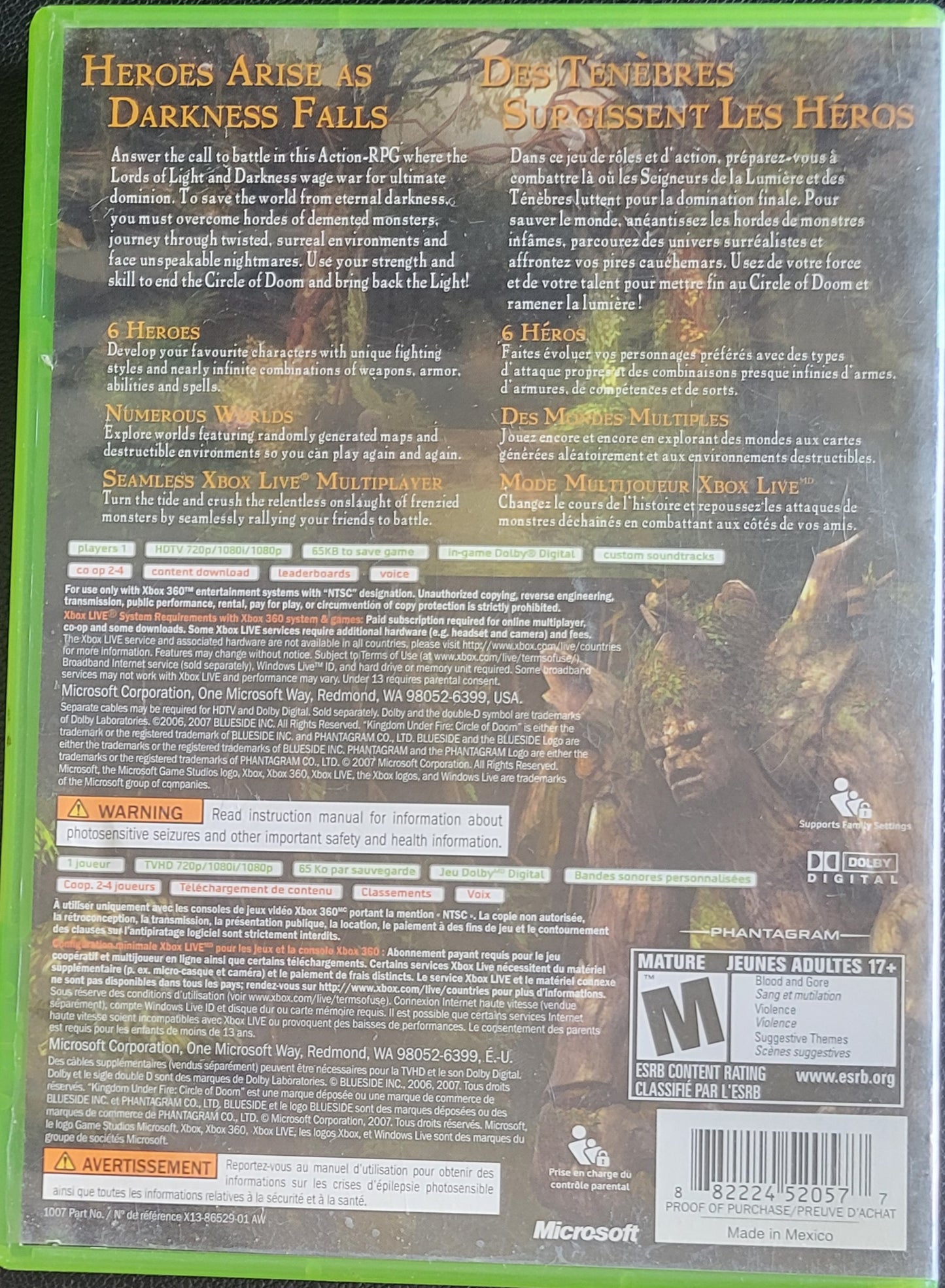 Kingdom Under Fire: Circle Of Doom - (CIB) - Microsoft XBOX 360 - Pre-Owned Like New CLEAN DISC