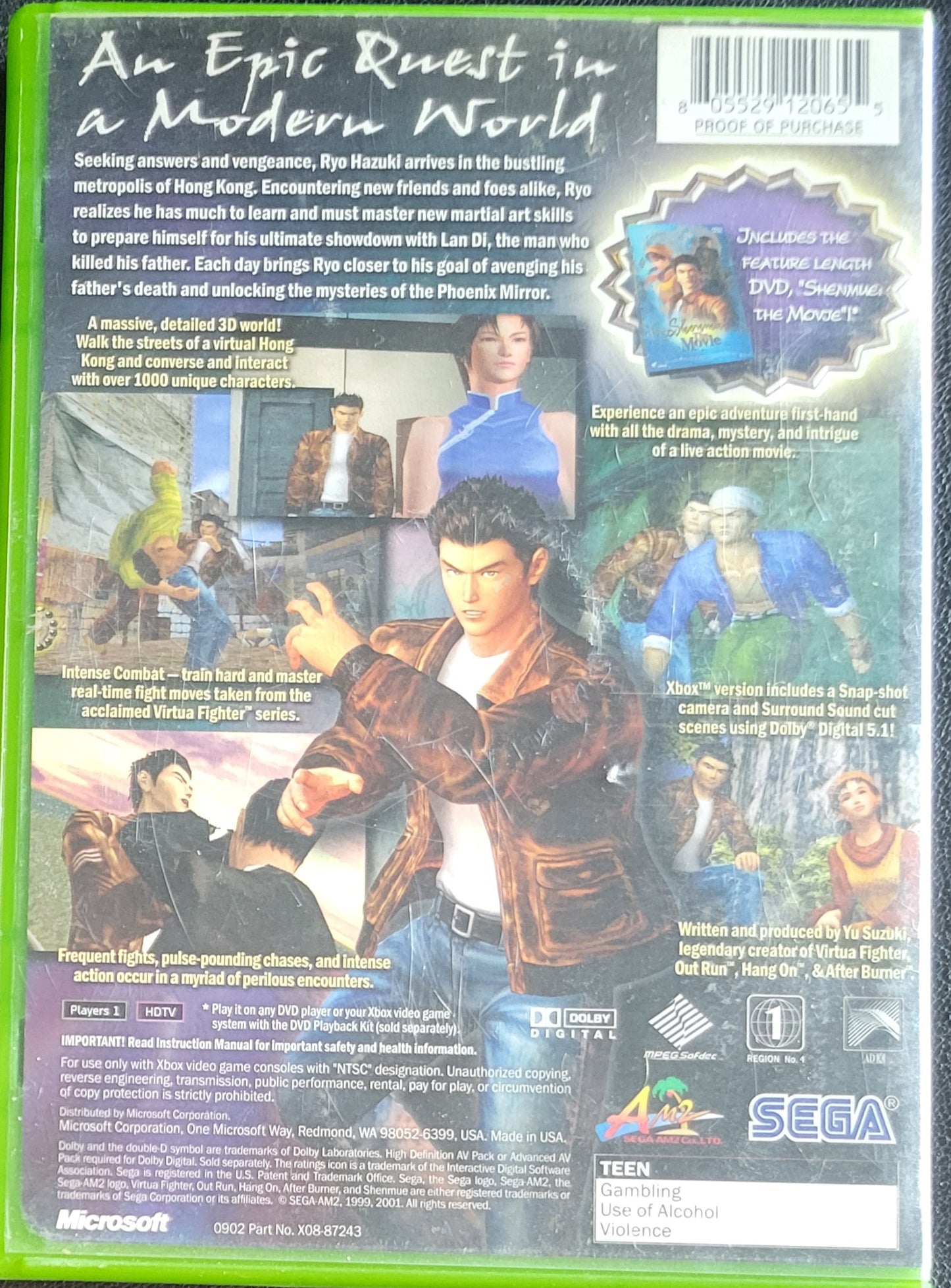 Shenmue 2 - (CIB) OG Microsoft XBOX Pre-Owned Great Shape Tested & Working CLEAN DISC