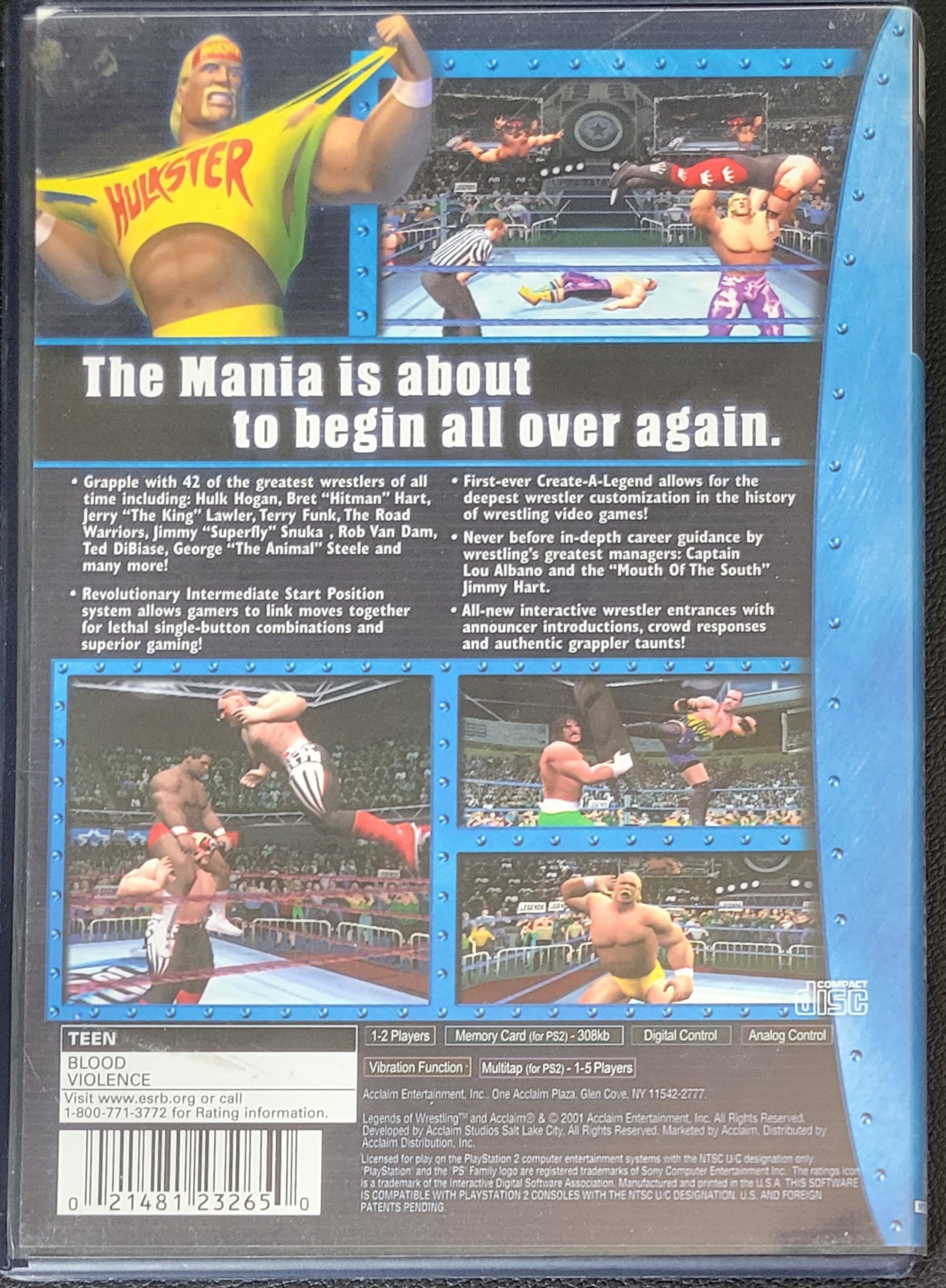 RARE Legends Of Wrestling Early Release Purple CD ROM Edition - Sony PlayStation 2 PS2 (CIB) Pre-Owned Tested & Working Great Shape!