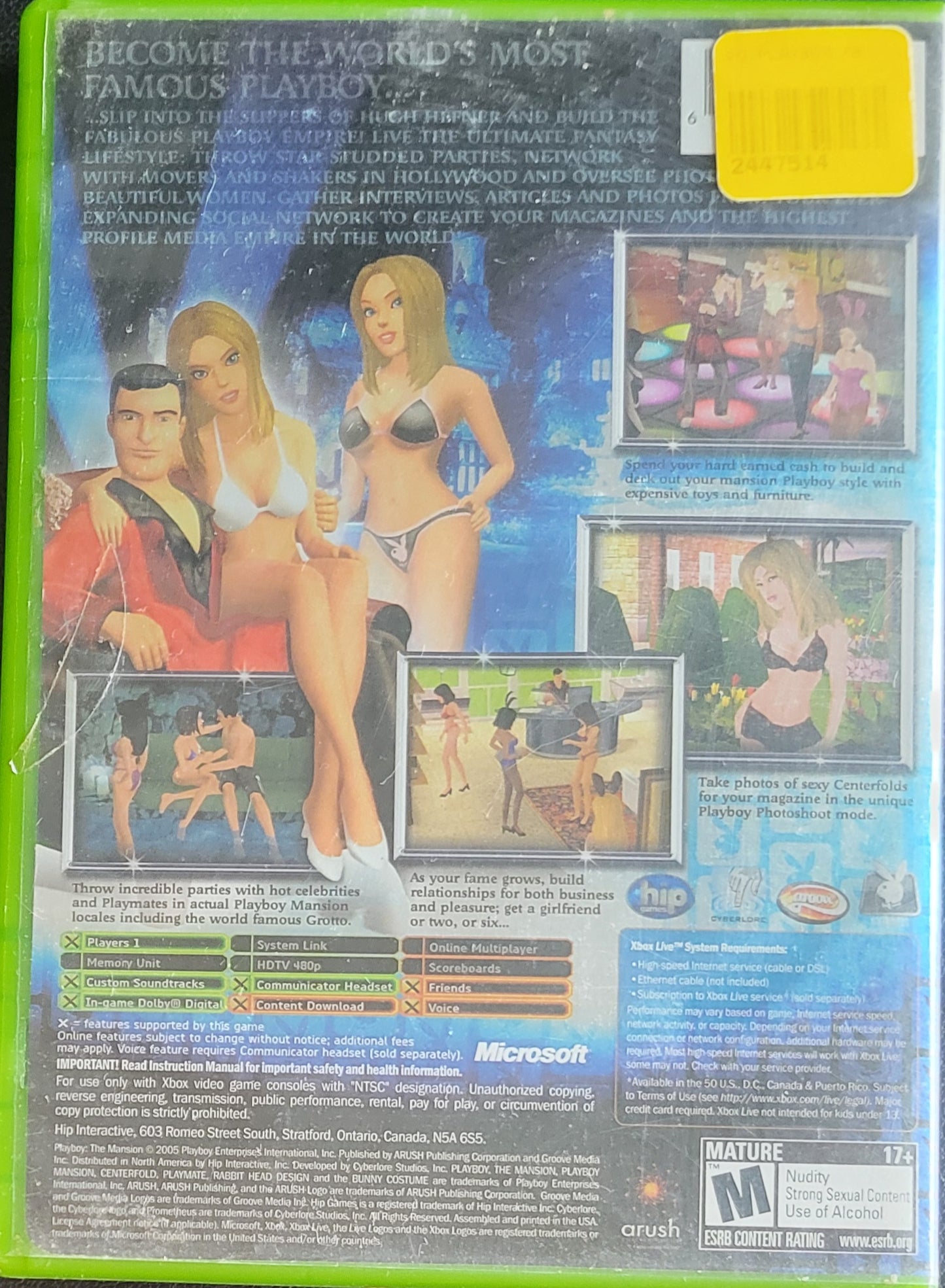 PlayBoy The Mansion - (CIB) OG Microsoft XBOX Pre-Owned Great Shape Tested & Working CLEAN DISC