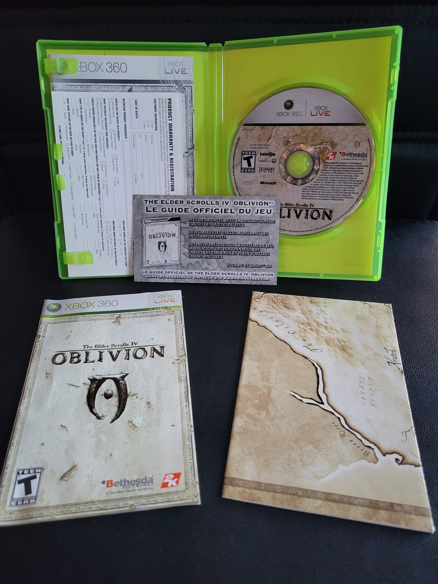 OBLIVION: The Elder Scrolls IV + MAP POSTER - Microsoft XBOX 360 - CIB Pre-Owned Great Shape!