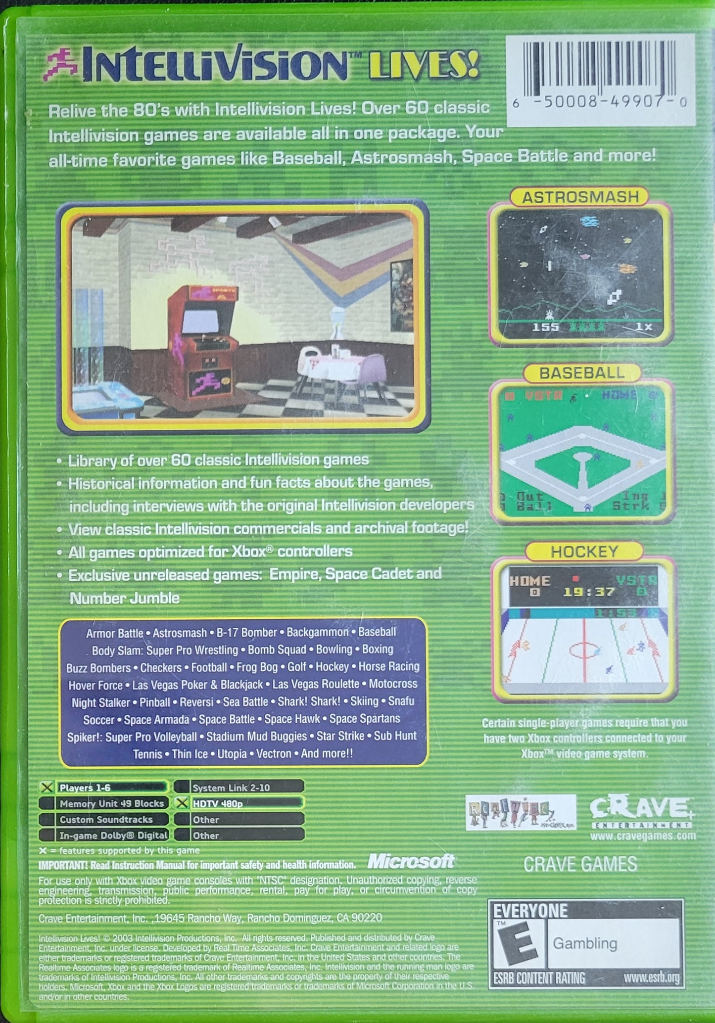 Intellivision Lives! - (CIB) OG Microsoft XBOX Pre-Owned Great Shape Tested & Working CLEAN DISC