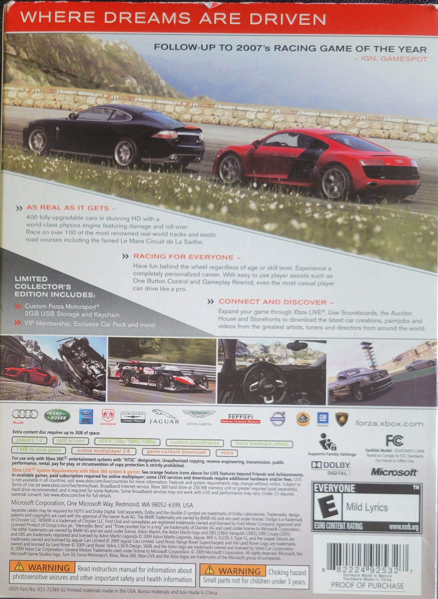 Forza Motorsport 3 Limited Collectors Edition - (CIB) - Microsoft XBOX 360 - Pre-Owned Like New CLEAN DISC