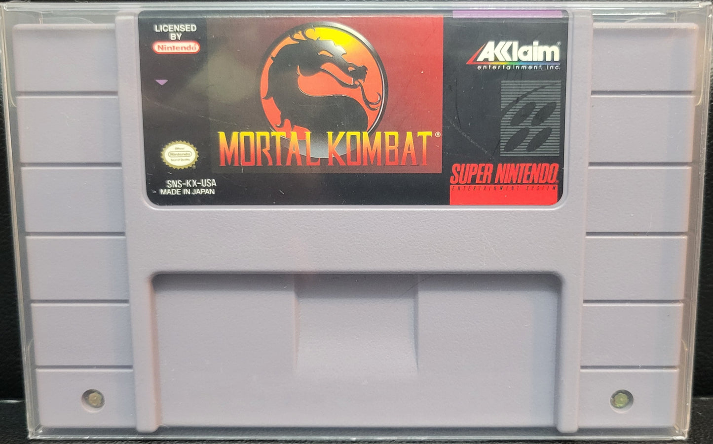 Authentic Mortal Kombat - SNES - (Super Nintendo Ent. System 1990) NTSC Cartridge Plus Protector