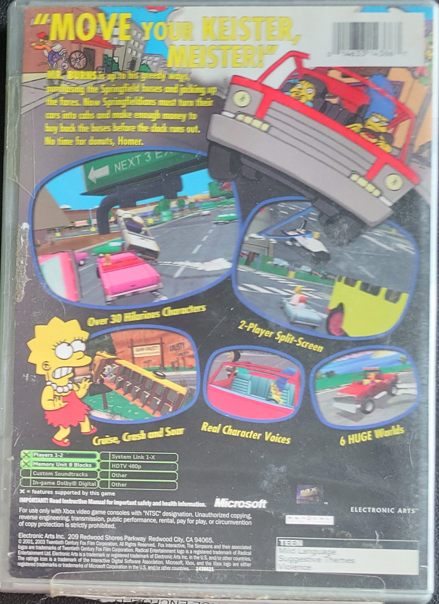 The Simpsons: Road Rage *Platinum Hits* - (CIB) OG Microsoft XBOX Pre-Owned Great Shape Tested & Working CLEAN DISC