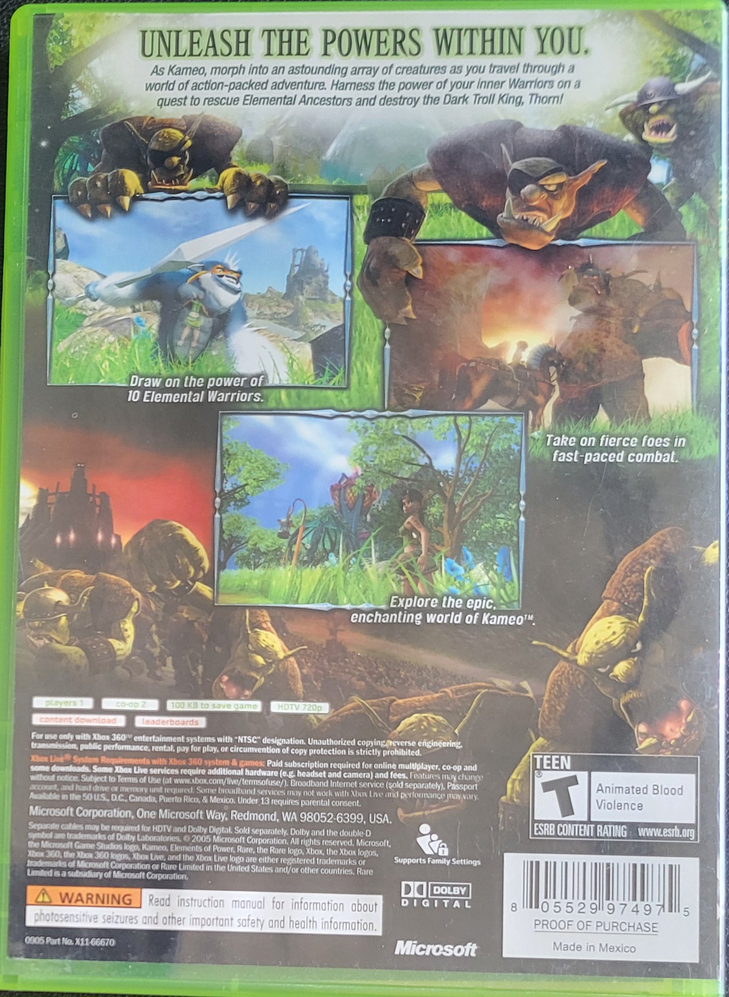 Kameo: Elements Of Power - (CIB) - Microsoft XBOX 360 - Pre-Owned Like New CLEAN DISC