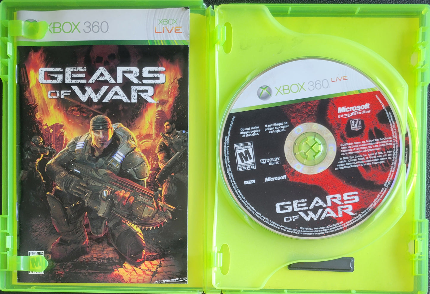 Gears Of War + Bonus Disc Promo - (CIB) - Microsoft XBOX 360 - Pre-Owned Like New CLEAN DISC