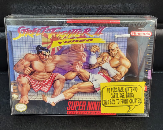 Authentic 1 Of a Kind SEALED 1992 STREET FIGHTER 2 TURBO Video Store Copy!!! SNES Cartridge (Super Nintendo Ent System) CIB Complete In Box + Instructions Immaculate Original Condition