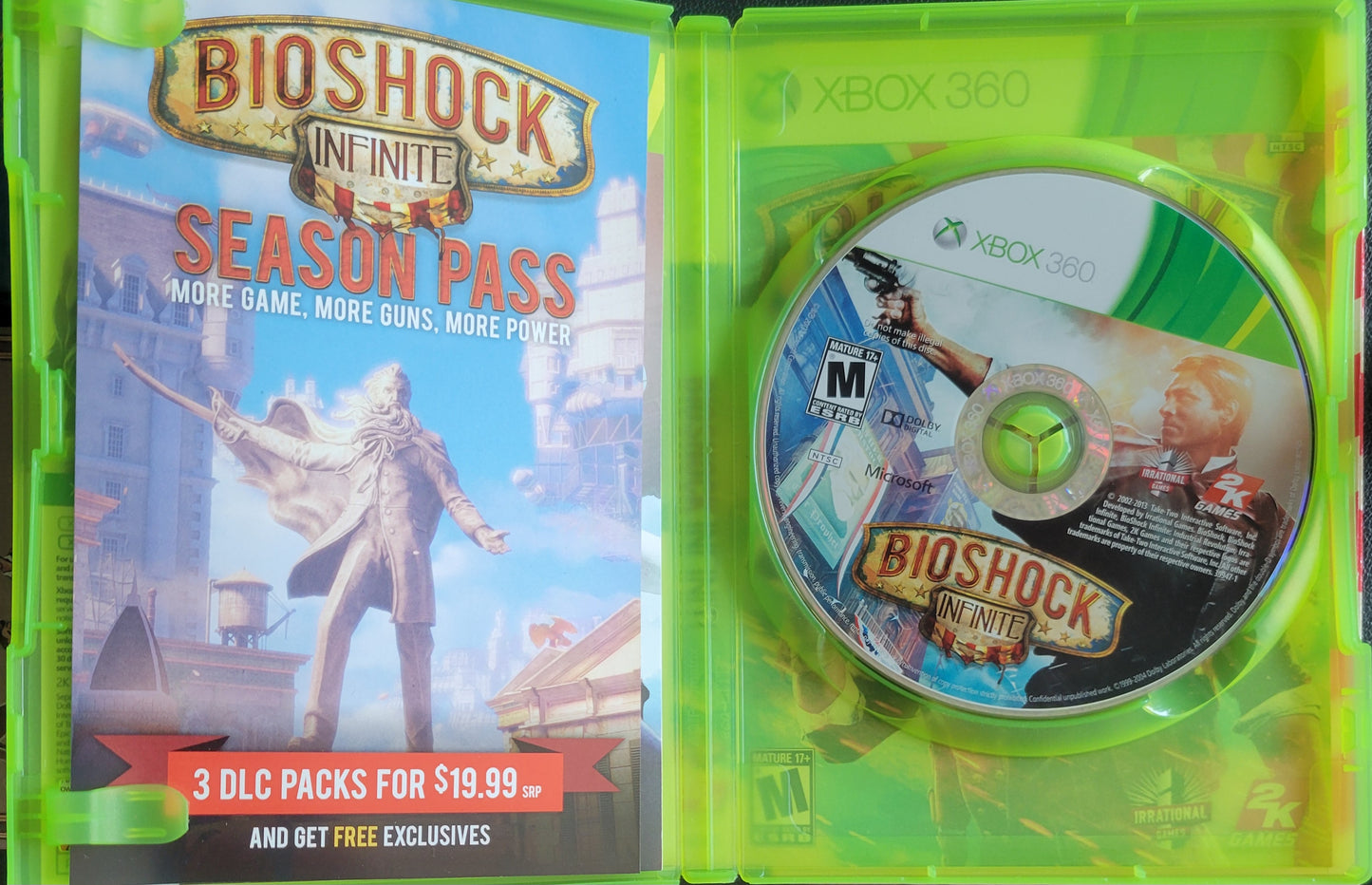 BioShock Infinite *Premium Edition Box Set* + Inserts! - (CIB) - Microsoft XBOX 360 - Pre-Owned Like New CLEAN DISC