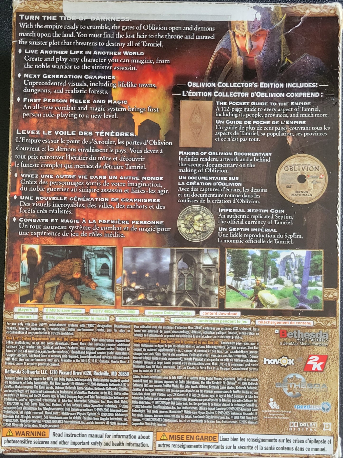 Oblivion: Elder Scrolls Collectors Edition - (CIB) - Microsoft XBOX 360 - Pre-Owned Like New CLEAN DISC
