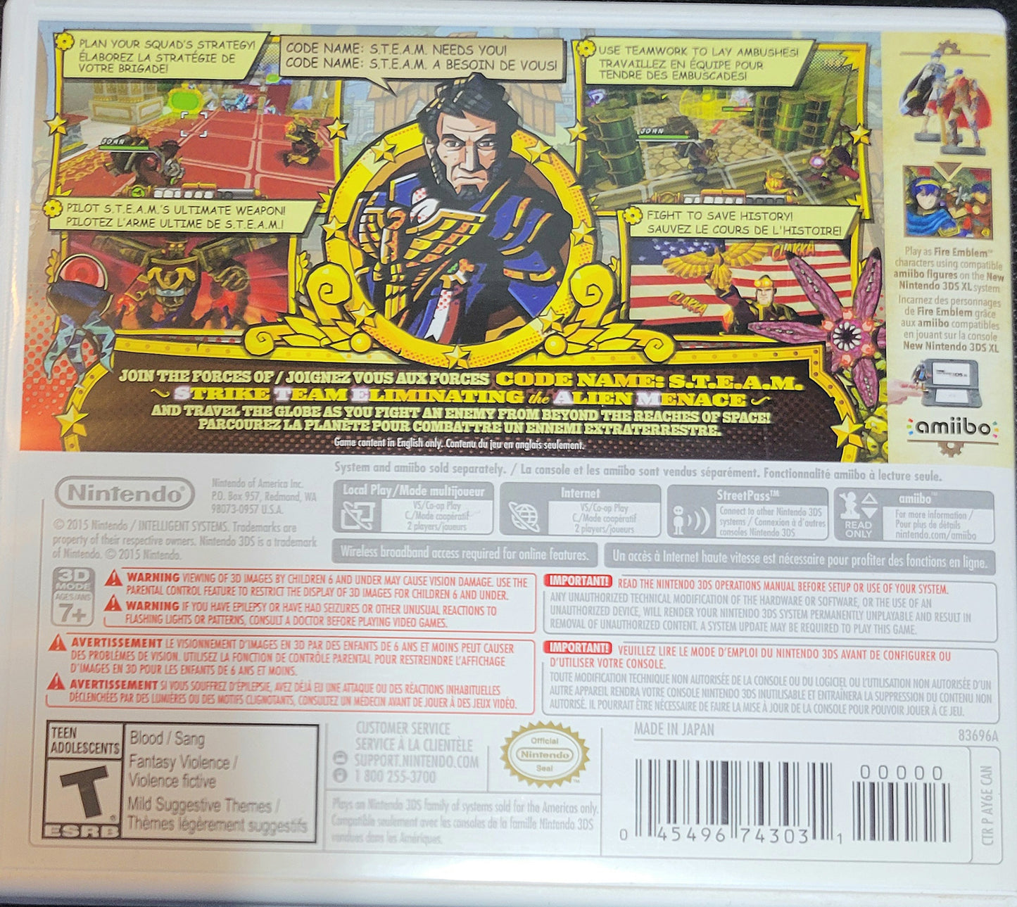 Code Name S.T.E.A.M - Nintendo 3DS (2015) - CIB Like New!