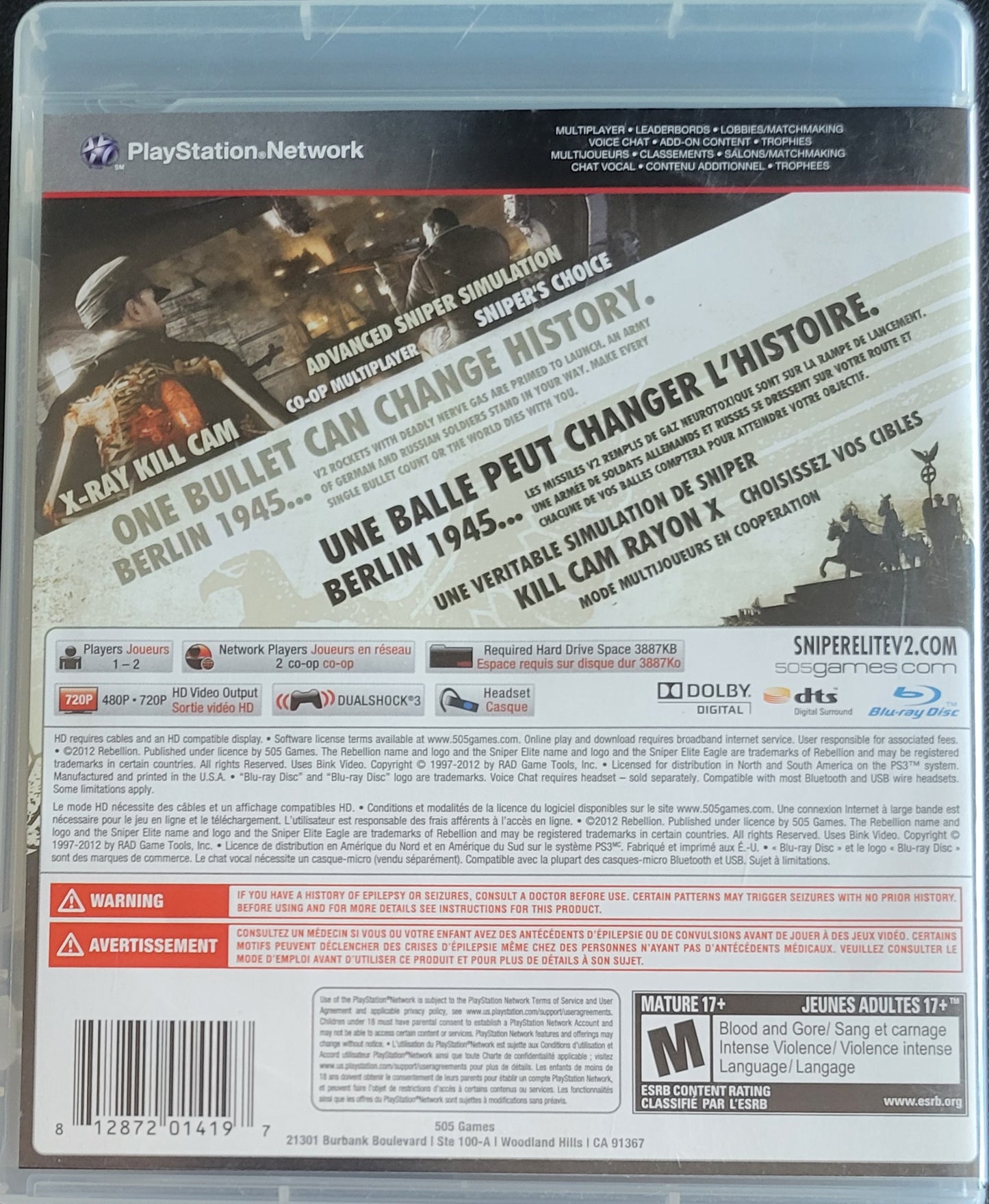 Sniper Elite V2 (CIB) – Sony PlayStation 3 PS3 – Clean Disc