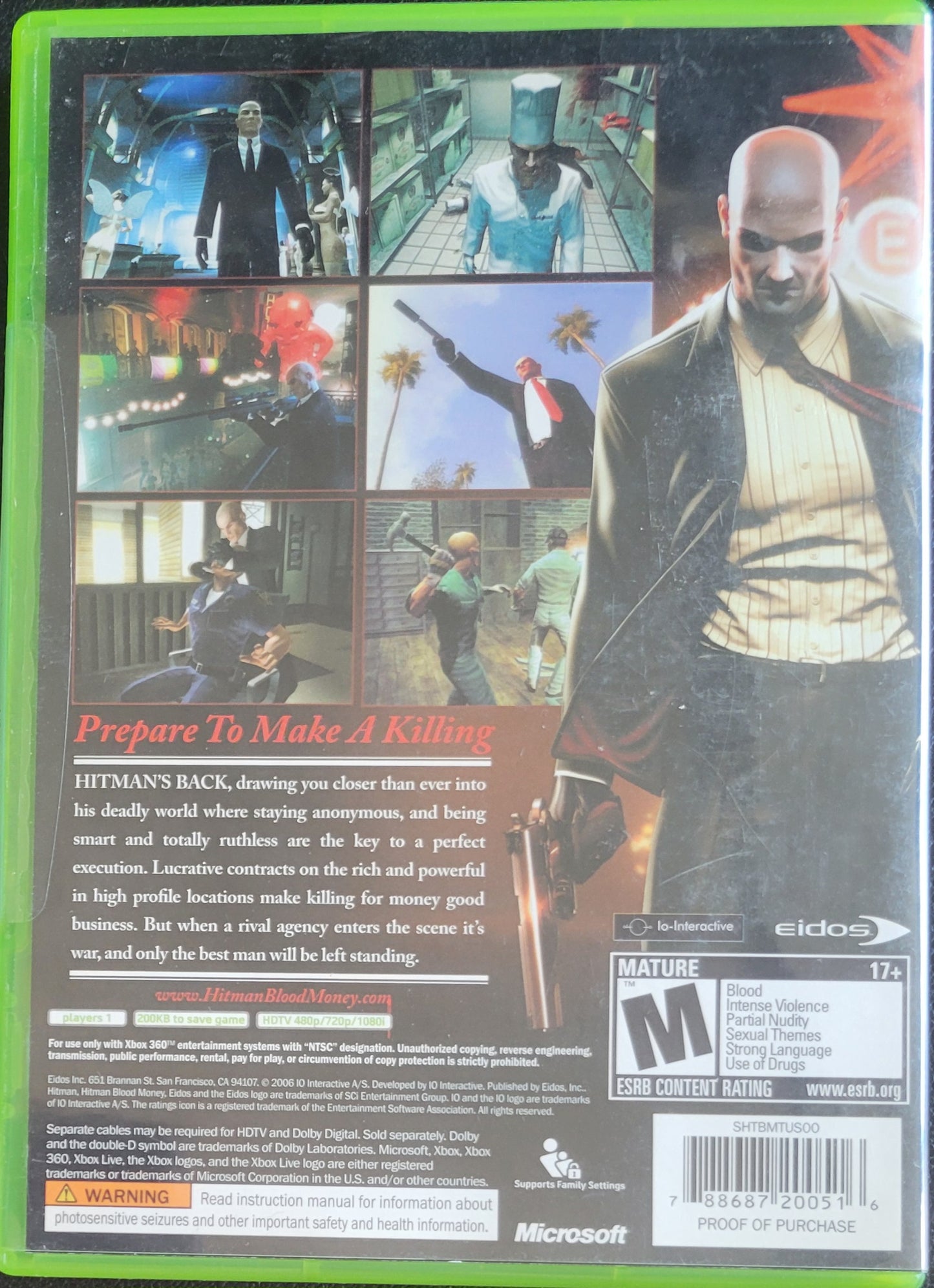 Hitman: Blood Money - (CIB) - Microsoft XBOX 360 - Pre-Owned Like New CLEAN DISC