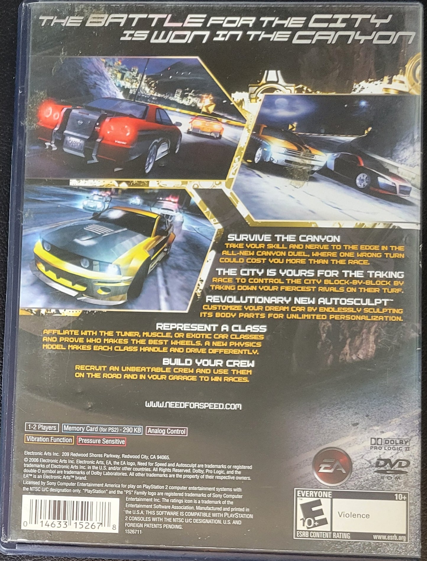 Need For Speed Carbon - Sony PlayStation 2 PS2 (CIB) Pre-Owned Tested & Working Great Shape!