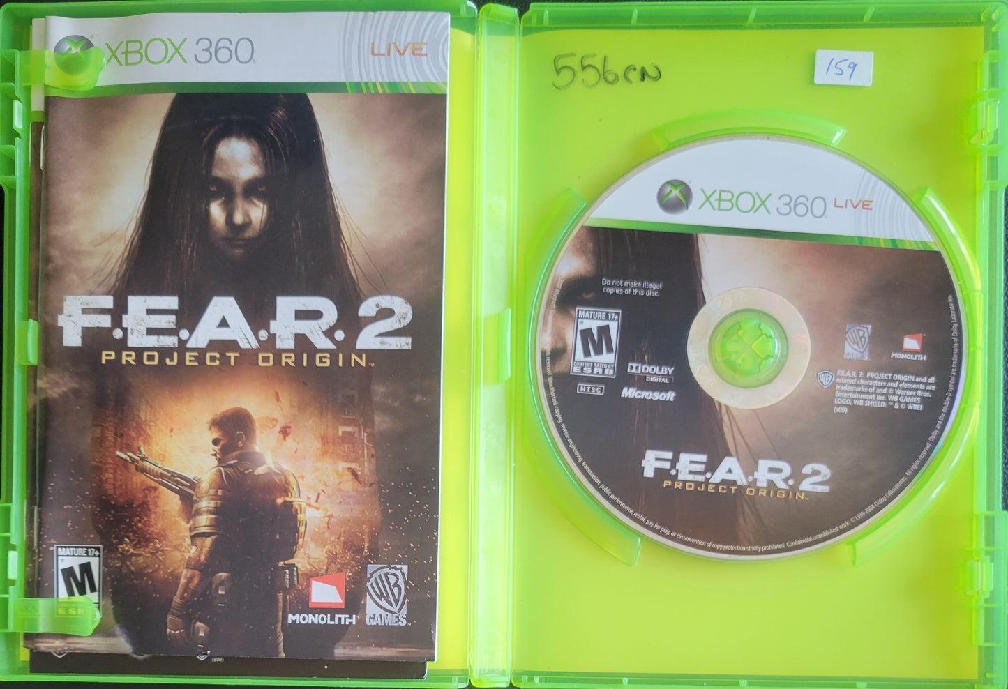 Fear 2: Project Origin - (CIB) - Microsoft XBOX 360 - Pre-Owned Like New CLEAN DISC