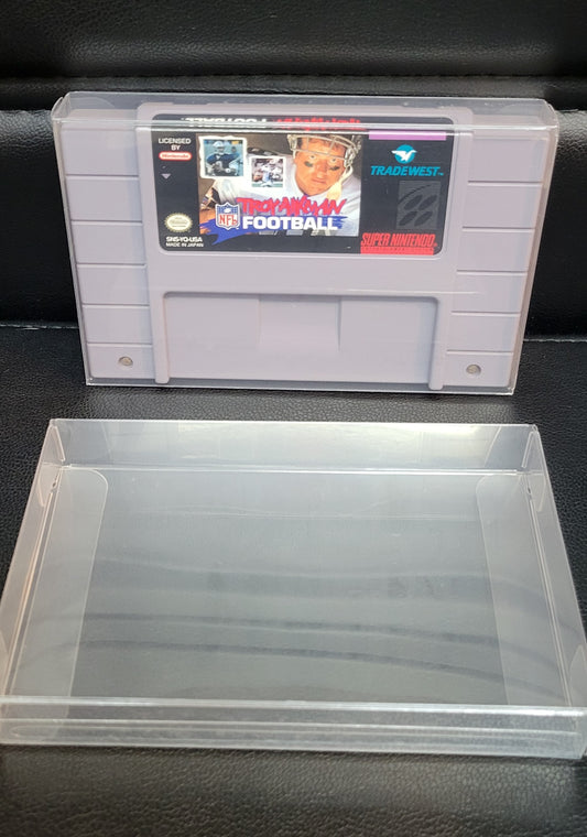 1994 Troy Aikman FOOTBALL SNES Authentic Cartridge (Super Nintendo Entertainment System) Classic Arcade Game Great Original Condition + Protector