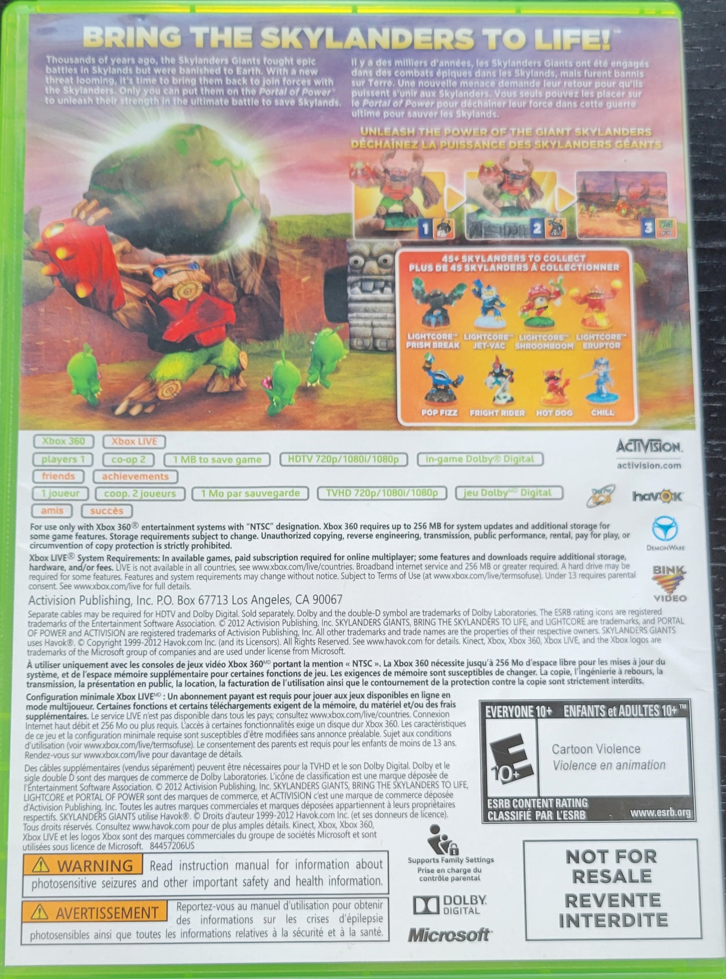 SKYLANDERS GIANTS - Microsoft XBOX 360 - Pre-Owned Great Shape Tested & Working
