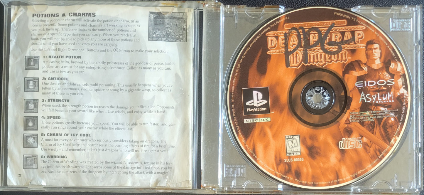 Deathtrap Dungeon - Sony PlayStation 1 PS1 Complete in Box (CIB) - LIKE NEW