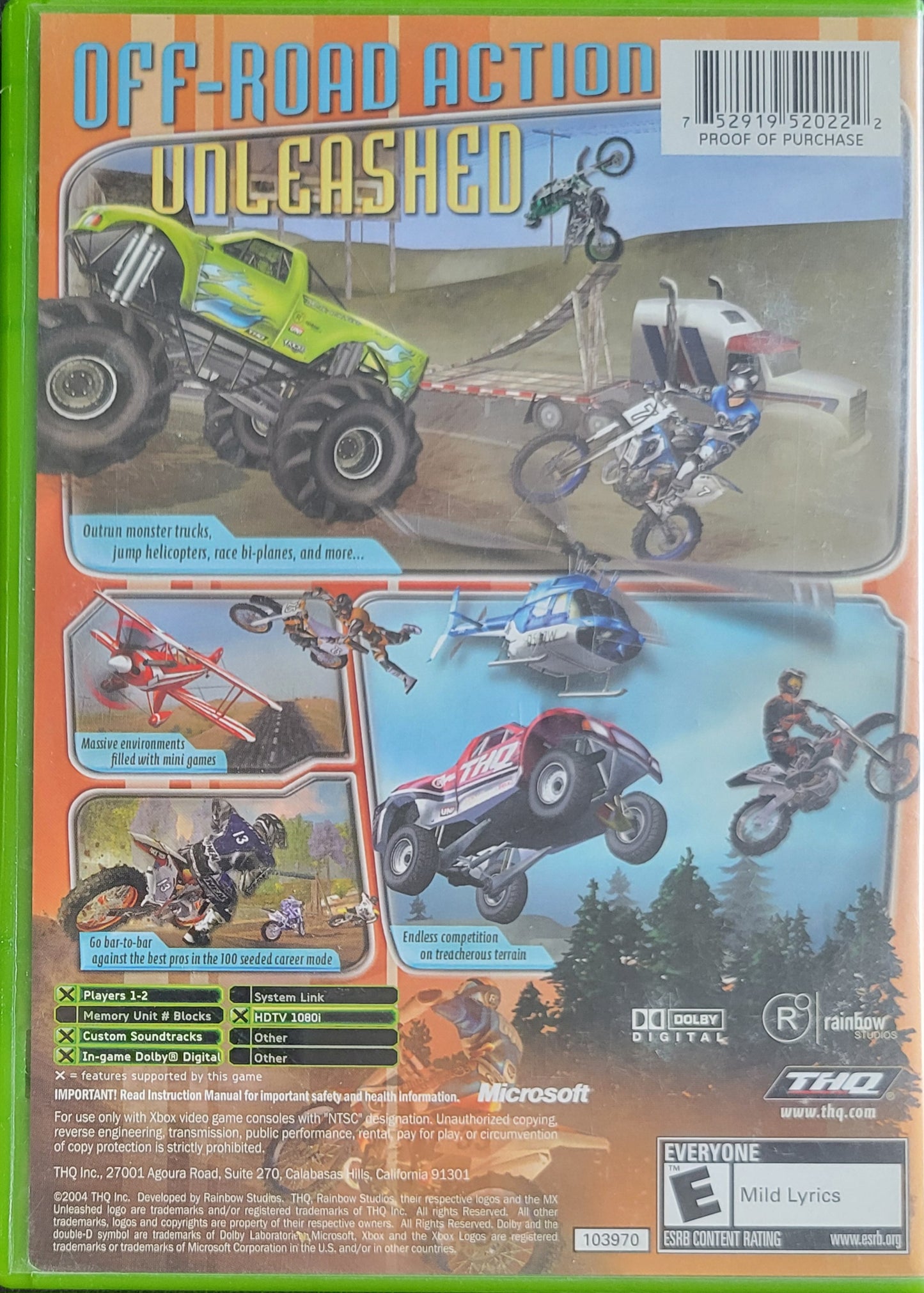 MX Unleashed - (CIB) OG Microsoft XBOX Pre-Owned Great Shape Tested & Working CLEAN DISC
