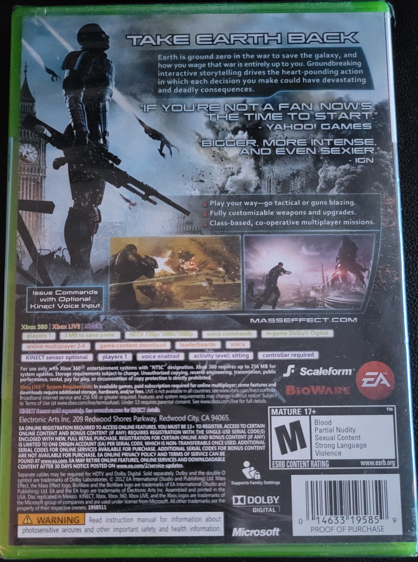 MASS EFFECT 3 - Microsoft XBOX 360 - SEALED Brand New Great Shape Tested & Working