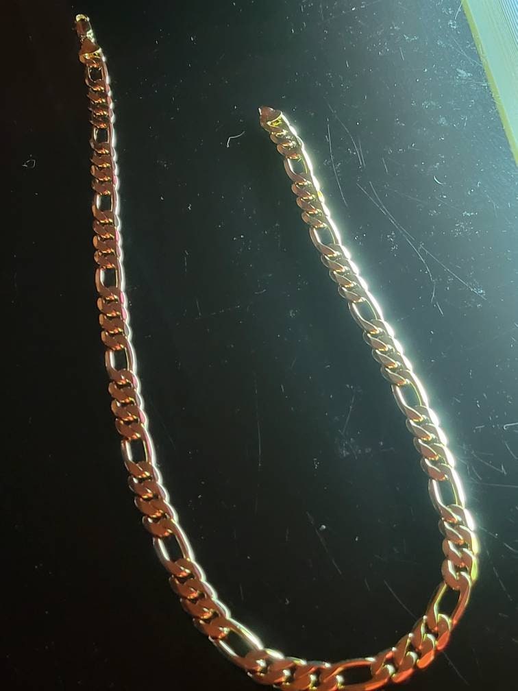 18k Stamped Gold Filled Figaro Chain 70.58 Grams Best Quality
