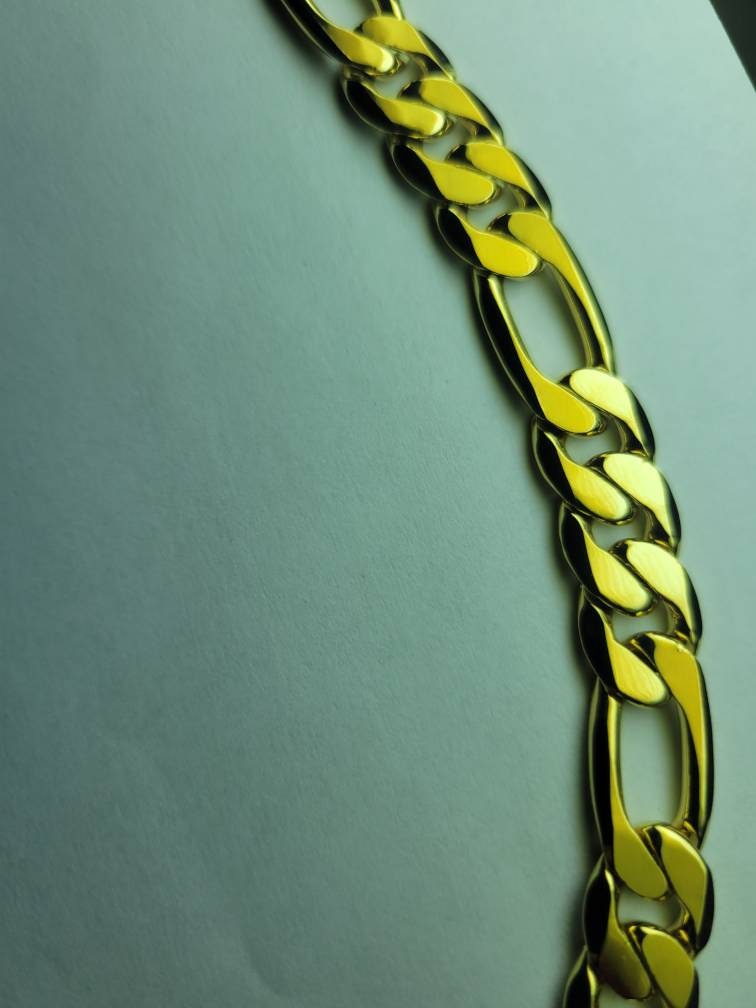 18k Stamped Gold Filled Figaro Chain 70.58 Grams Best Quality