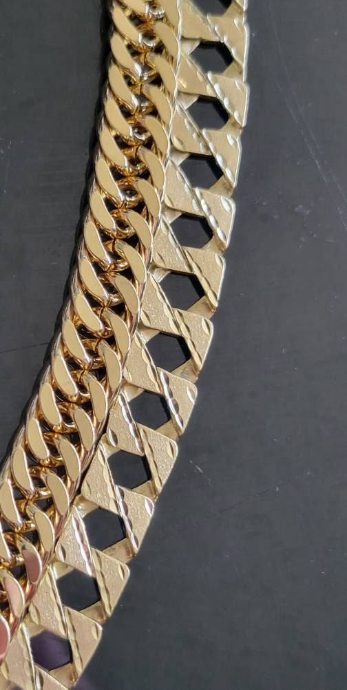 14k Gold Filled Double Cuban Link Necklace 10 MM THICK 88 GRAMS ( Best Quality )