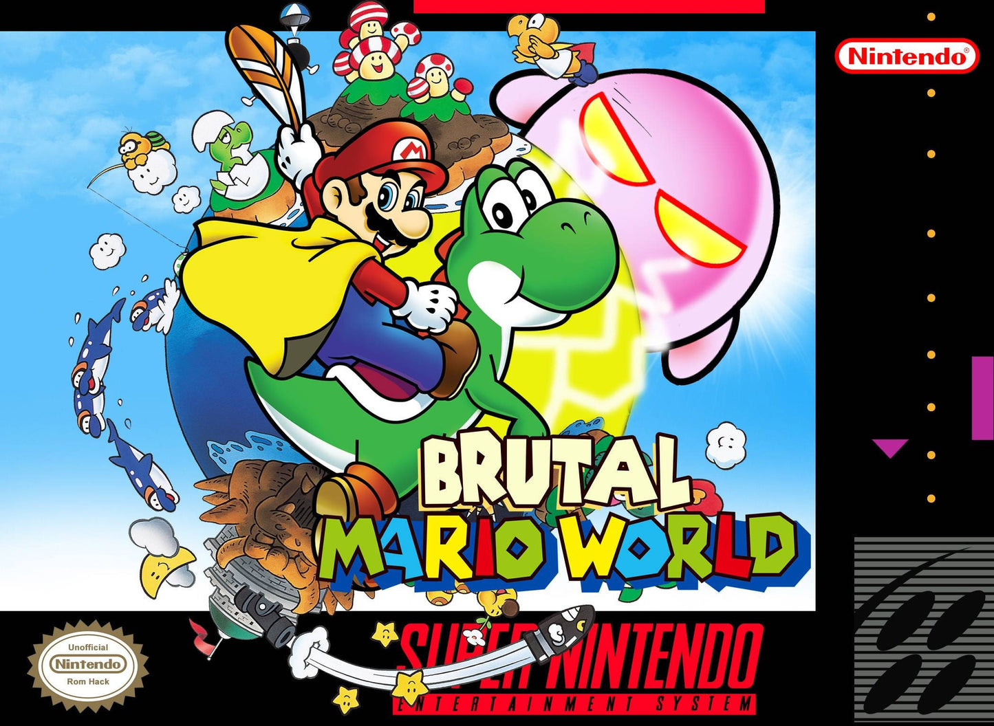 BRUTAL Mario World - SNES - Super Nintendo Ent. System NTSC/PAL Cartridge