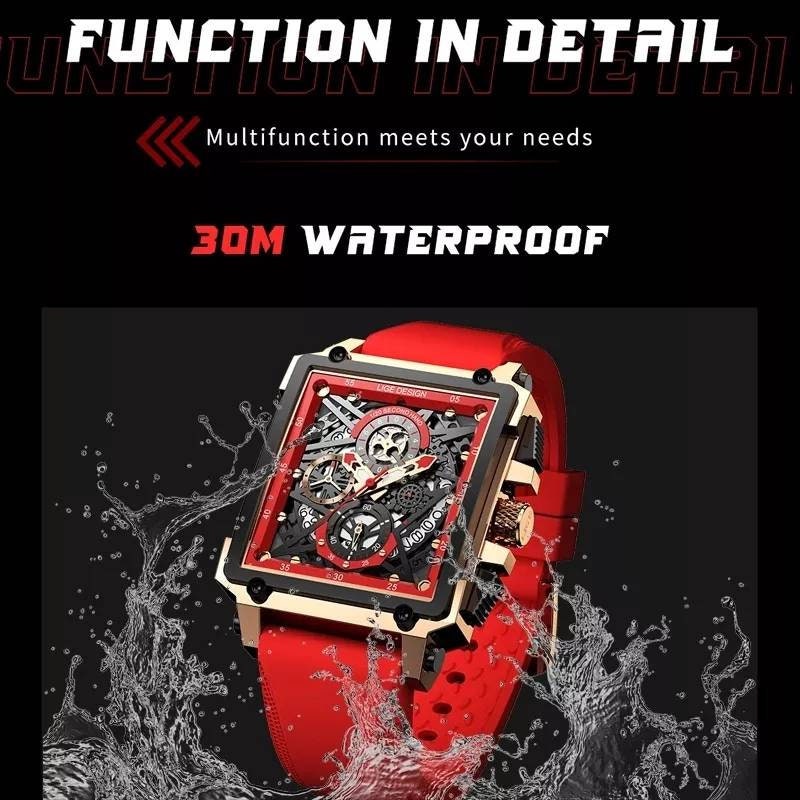 2022 Luxurious Men's Watch Hand Carved Skeleton Waterproof Bezel Silicone Band Gift Box Included A+ Christmas| Brithday|Anniversary|Gift