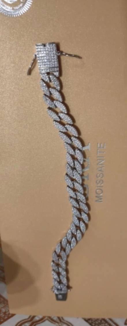 AAA Quality Solid 925 Sterling Silver Moissanite VVS1 D Clarity Hip-Hop Bracelet 6 - 7.5 Inch White Or Yellow Gold Men Women 3 Styles