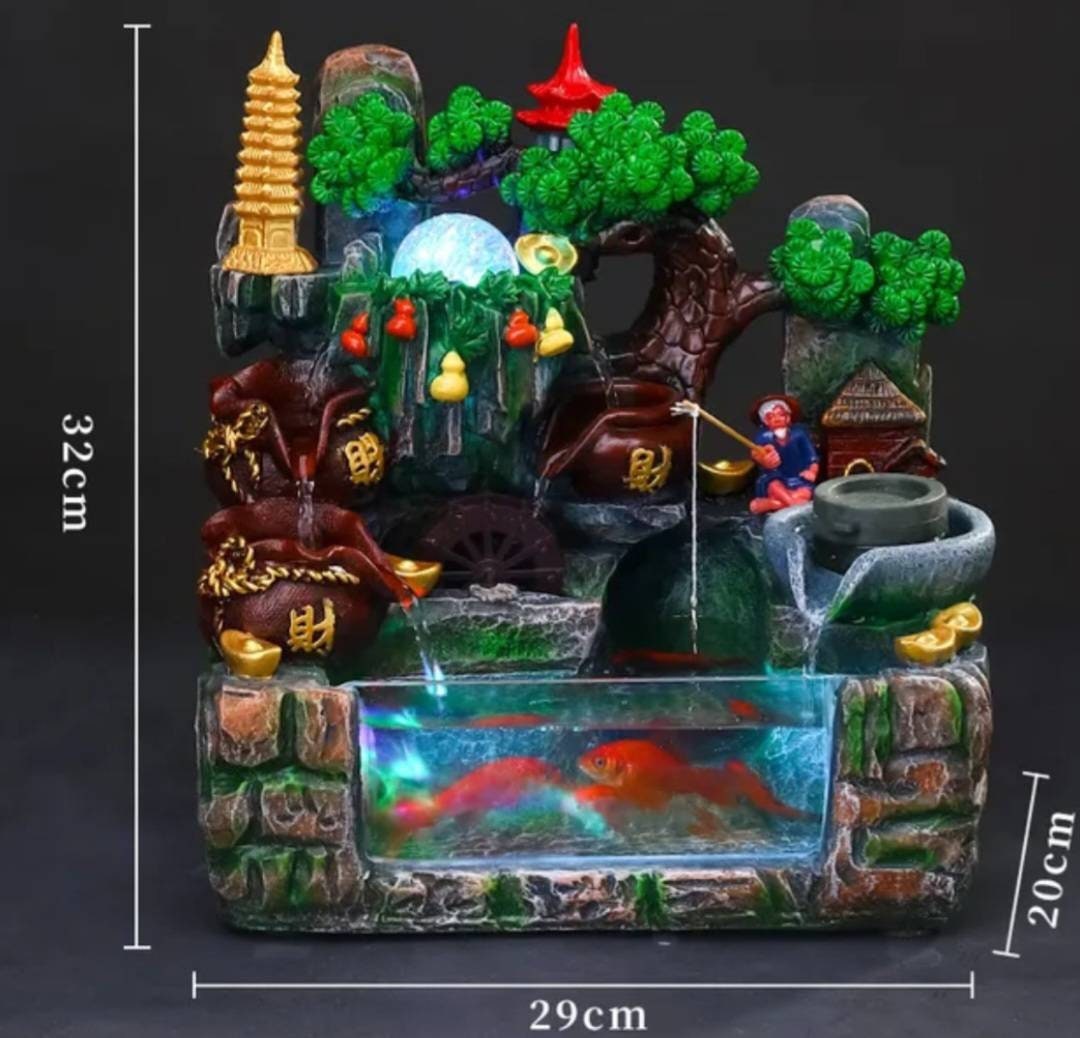 8 VARIATIONS Feng Shui Bonsai Buddha Water Fountain Ambience At Home Solid Statement Piece / Meditate / Calming / Add Plants / Bamboo / Koi
