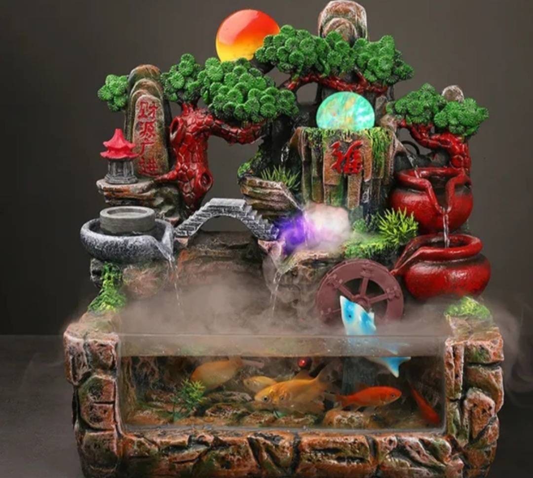 8 VARIATIONS Feng Shui Bonsai Buddha Water Fountain Ambience At Home Solid Statement Piece / Meditate / Calming / Add Plants / Bamboo / Koi