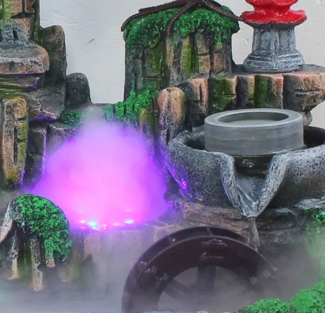 FISHTANK Wealth & Luck Feng Shui Stone Water Fountain Ambience At Home Solid Statement Piece / Meditate / Calming / Add Plants / Bamboo