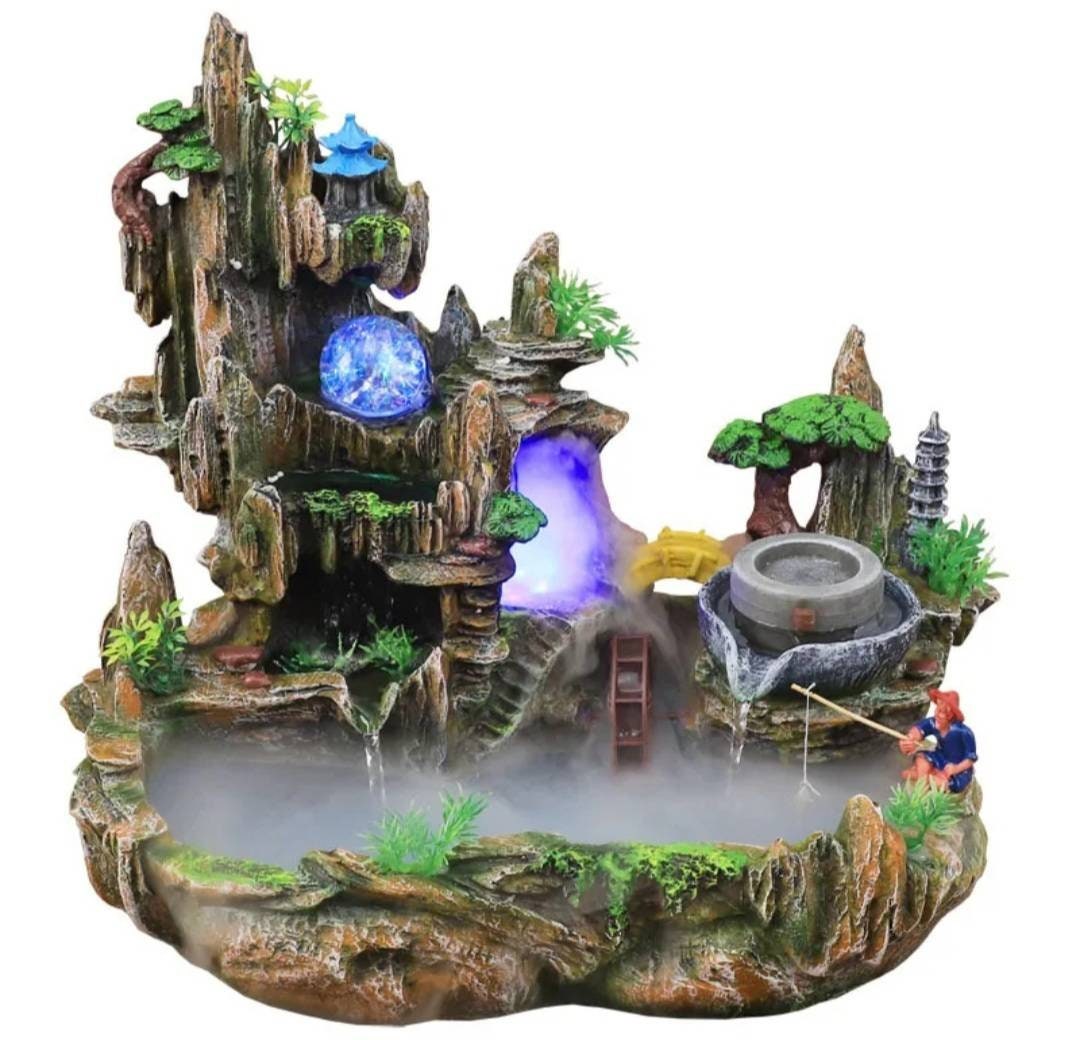 LARGE Feng Shui Lucky Stone Water Fountain Peace & Calming Anywhere Solid Statement Piece / Meditate / Beta Aquarium / Add Plants / Bamboo