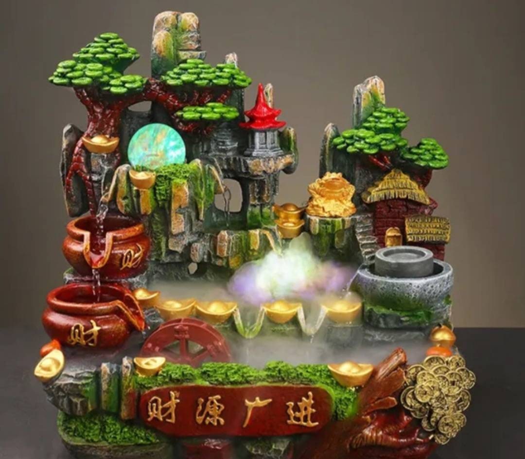 8 VARIATIONS Feng Shui Bonsai Buddha Water Fountain Ambience At Home Solid Statement Piece / Meditate / Calming / Add Plants / Bamboo / Koi