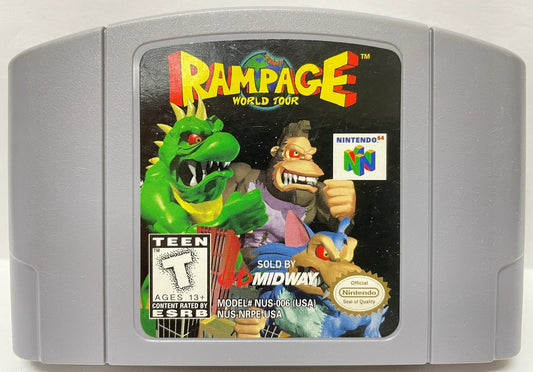 RAMPAGE: World Tour ( Nintendo 64 Console 1997 ) Ntsc Or Pal Cartridge only Best Quality Rep Combined Shipping + Satisfaction Guaranteed!