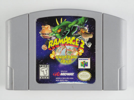 RAMPAGE 2: Universal Tour ( Nintendo 64 Console 1999 ) Ntsc Or Pal Cartridge only Best Quality Rep Combined Shipping + Satisfaction Guarante