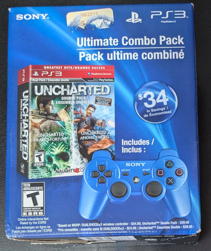 Brand New PlayStation 3 Uncharted 1 & 2 Ultimate Combo Pack + Metallic Blue Controller FACTORY SEALED