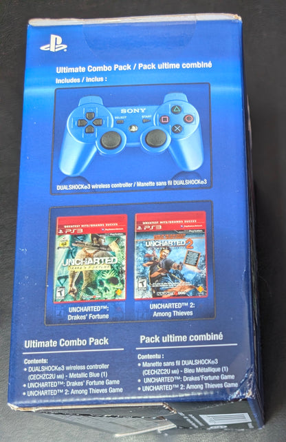 Brand New PlayStation 3 Uncharted 1 & 2 Ultimate Combo Pack + Metallic Blue Controller FACTORY SEALED