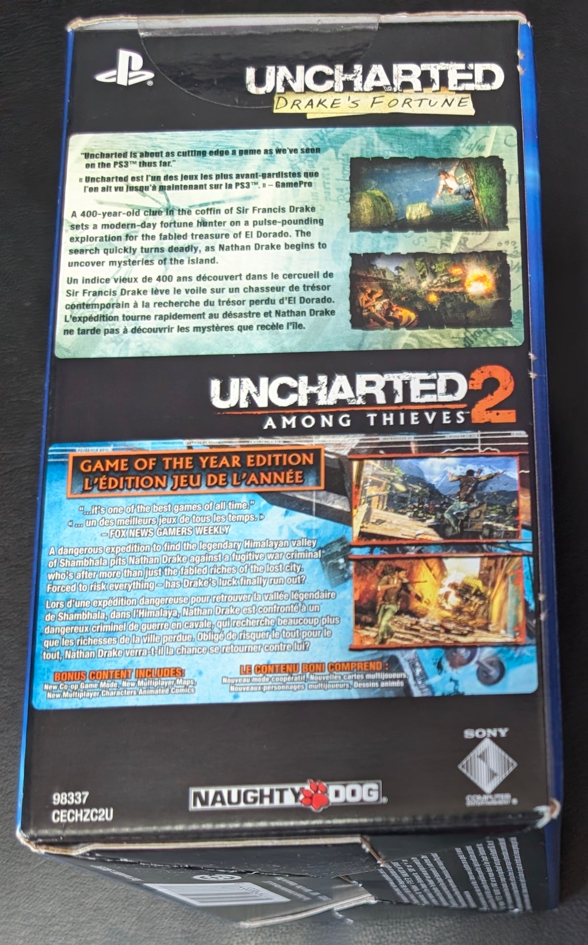 Brand New PlayStation 3 Uncharted 1 & 2 Ultimate Combo Pack + Metallic Blue Controller FACTORY SEALED