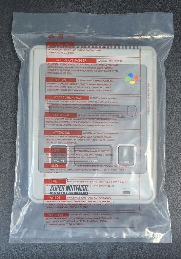 Nintendo 64 (N64) Super Nintendo (SNES) Plastic Bags | NUS-1 / NUS-2 | Original-Style Packaging