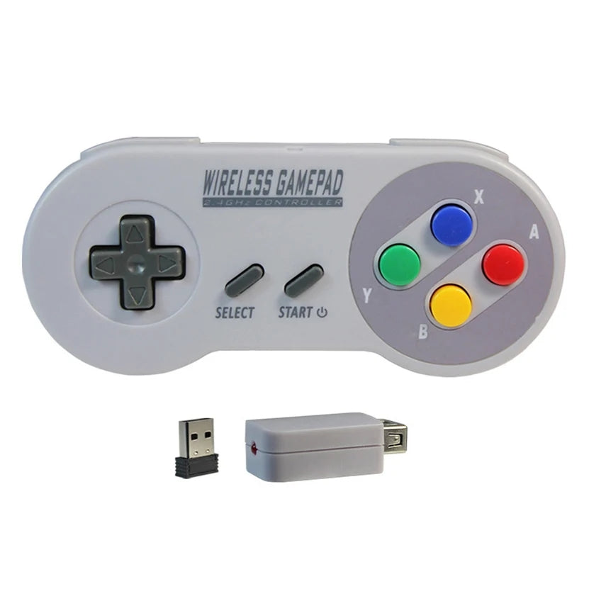 Wireless Game Controller Set: 2 Receivers with Colorful Buttons - 2.4G Gamepad Joypad Joystick, Compatible with SNES Mini, PC, Windows, and Nintendo Switch - Rated 4.7 Stars