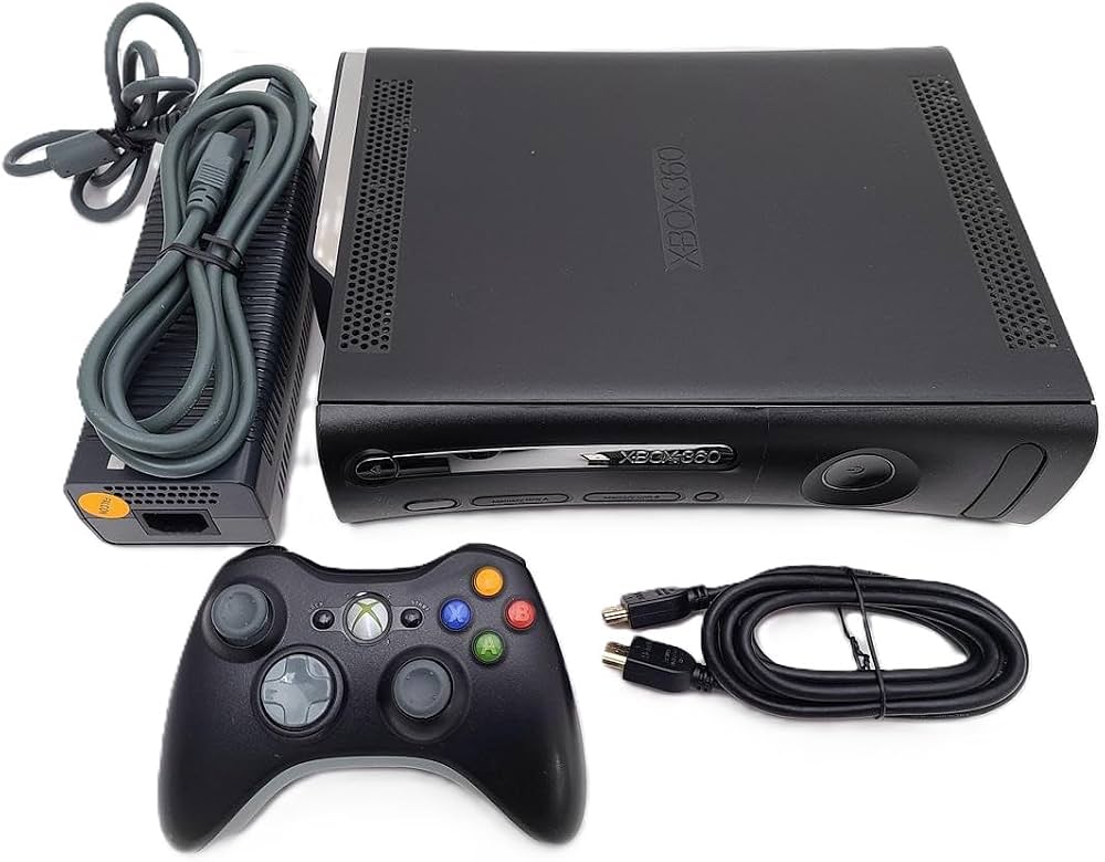 120 GB XBOX 360 ELITE CONSOLE + 1 Game + 1 Controller & Hook Up Cords
