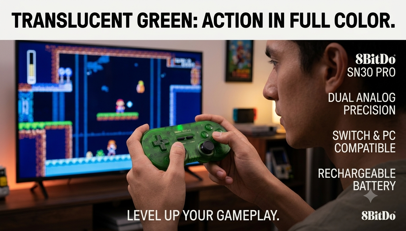 8BitDo SN30 Wireless Gamepad for Original SNES (Super Nintendo) | Multiple Colors | Wireless Controller | Includes Receiver