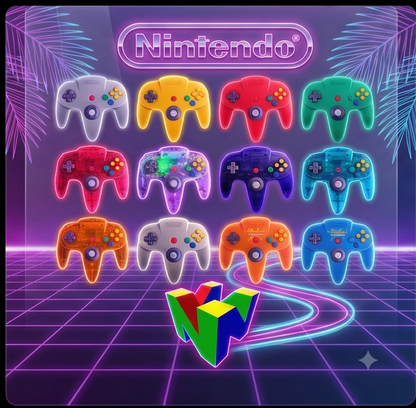 Nintendo 64 (N64) Wired Controller | Translucent Colors | Replacement Gamepad | Brand New