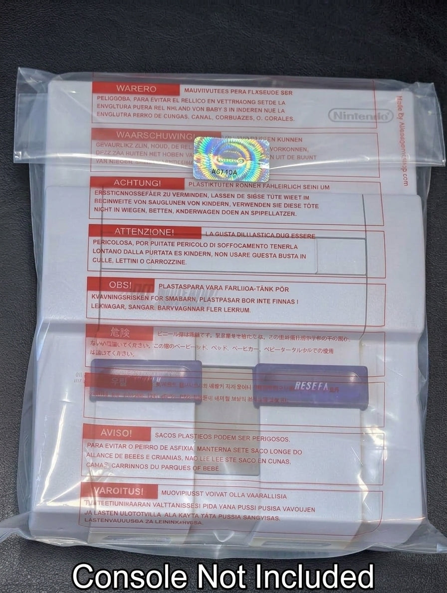 Universal Video Game Plastic Bags | Factory-Style Packaging + VOID Sticker | Playstation | SNES | NES | SEGA