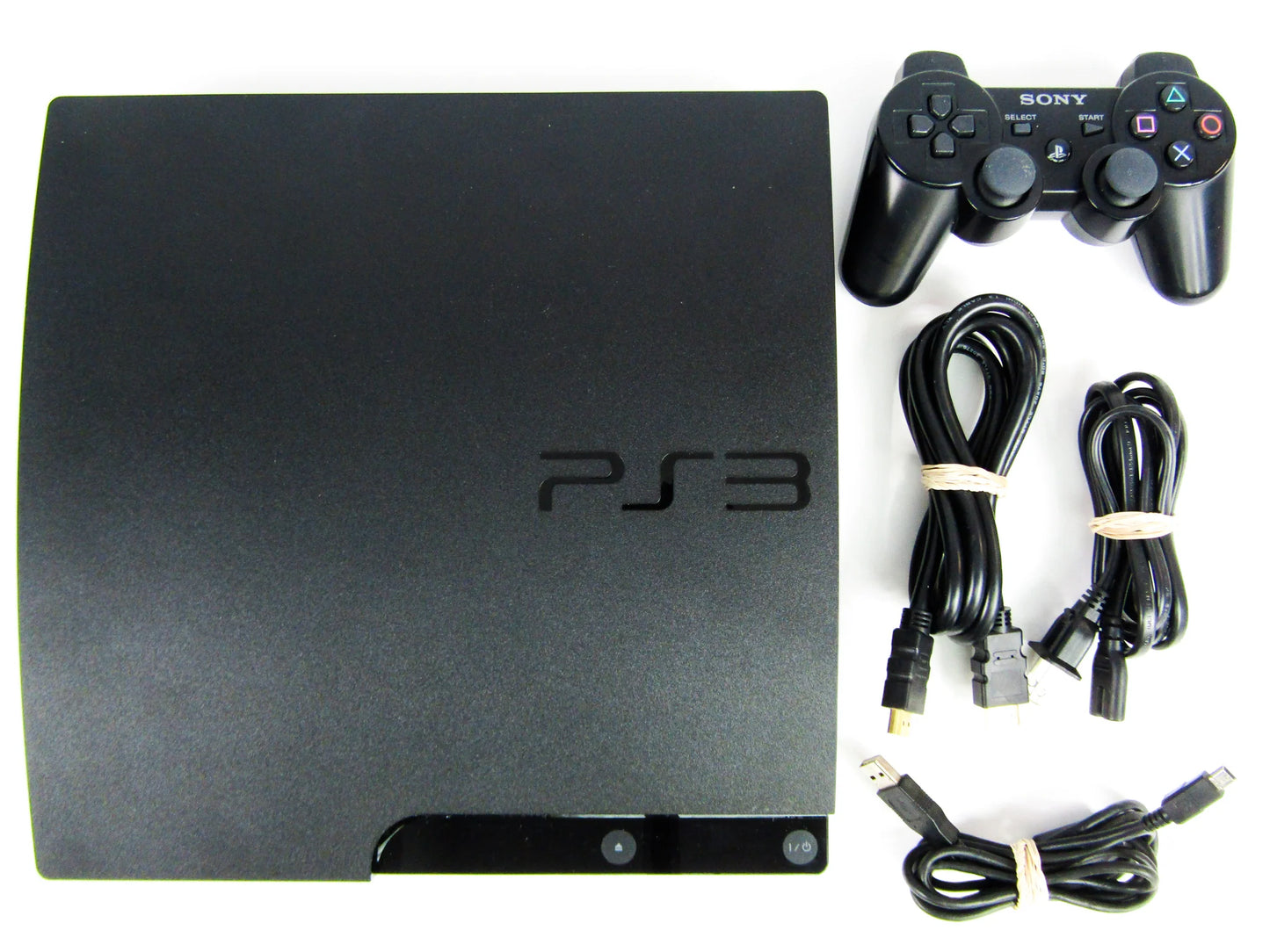 320GB PS3 Playstation 3 SLIM PACKAGE + 1 Controller & Hook Up Cords MINT