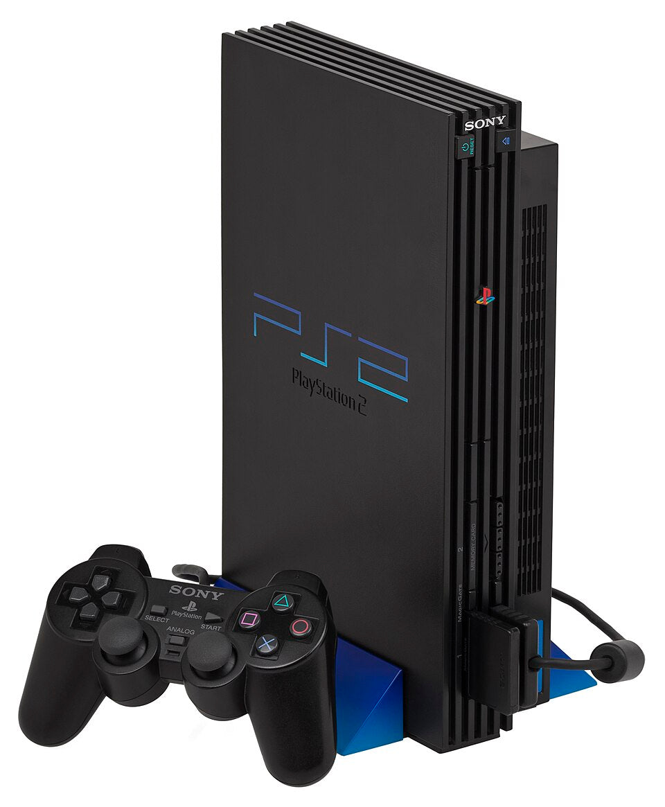 PlayStation 2 PS2 Fat (Black) + 1 Controller & Hook-Up Cords – Various Conditions