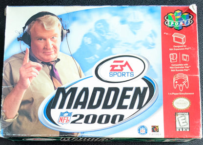 Madden NFL 2000 Nintendo 64 (N64) – Complete in Box (CIB) with Manual & Protector – Excellent Condition