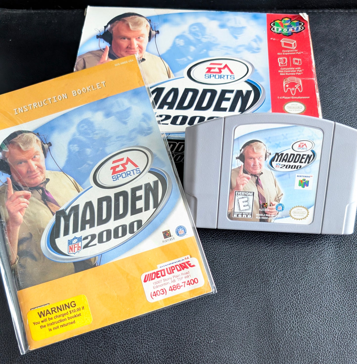Madden NFL 2000 Nintendo 64 (N64) – Complete in Box (CIB) with Manual & Protector – Excellent Condition